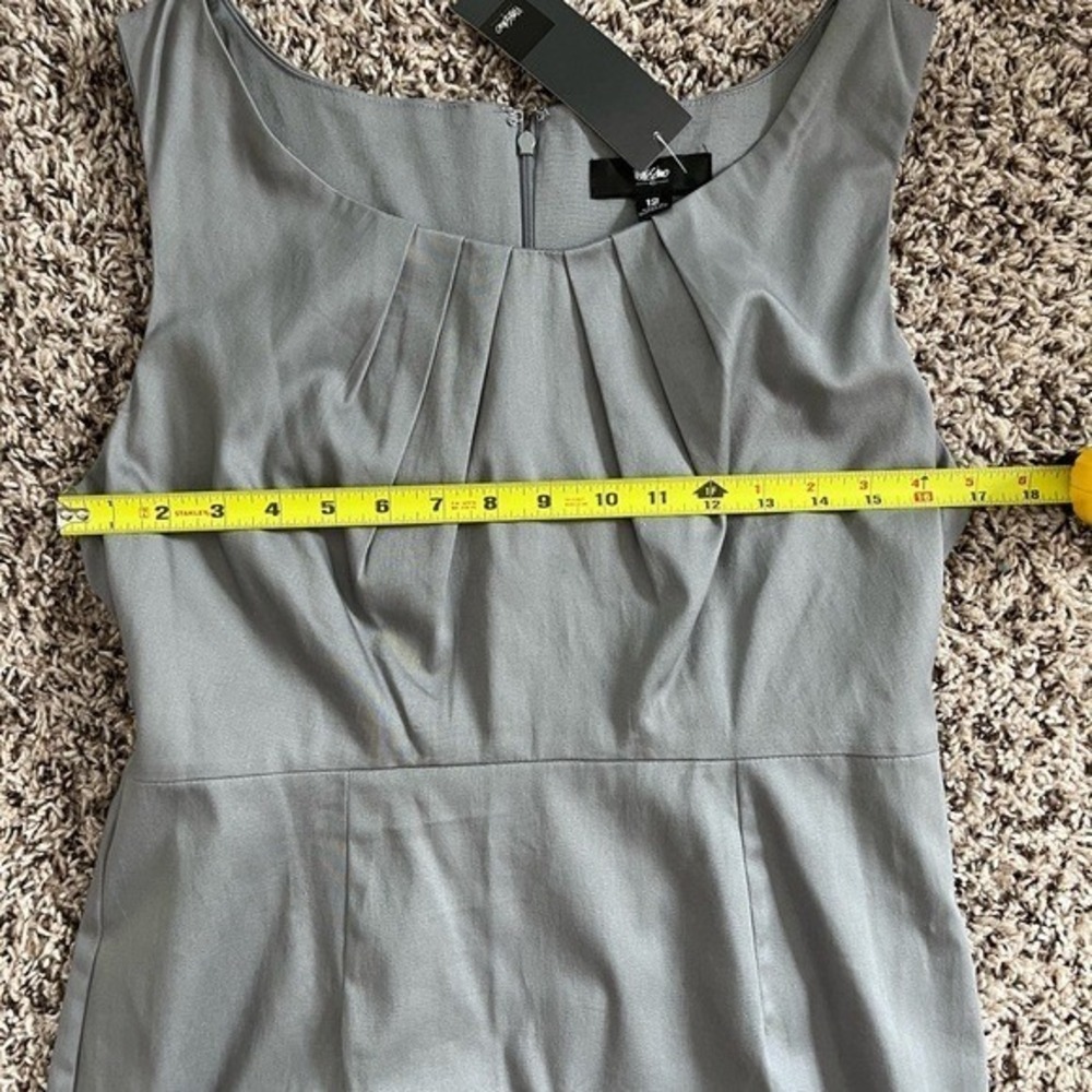 Mossimo Supply Co. Gray Sleeveless Pleated Neck Sheath Midi Dress Sz. 12 Bodycon - Picture 5 of 8